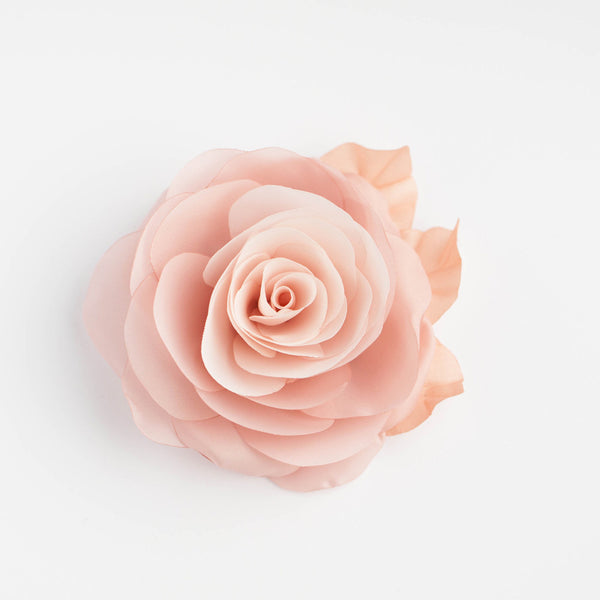 peach rose hair clip