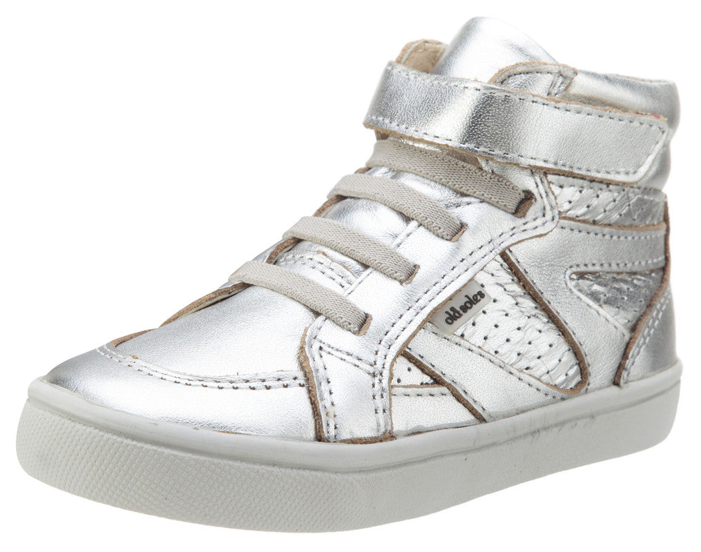 girls silver high top sneakers