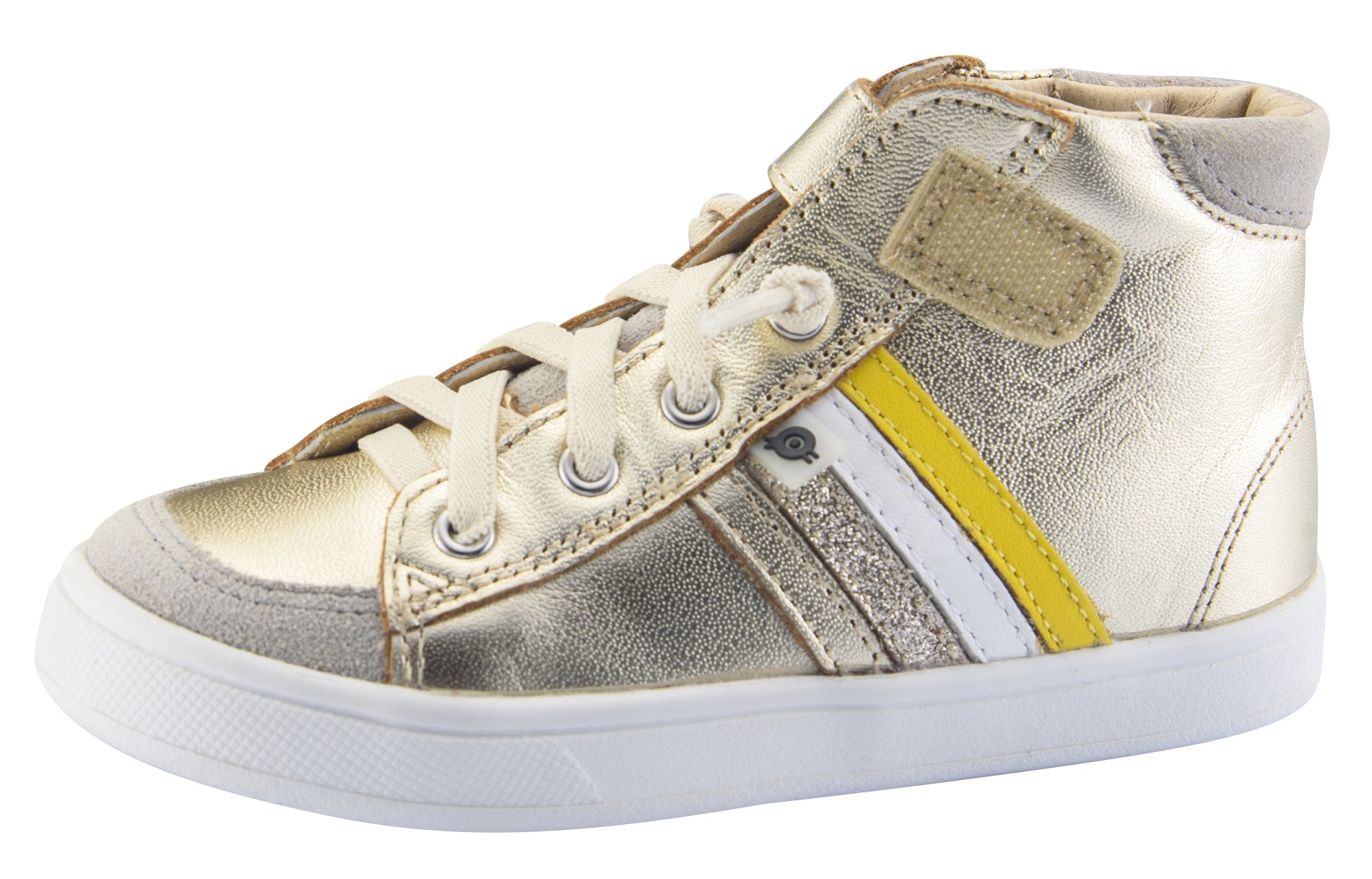 Top-RB Leather Sneakers, Gold/Gold 