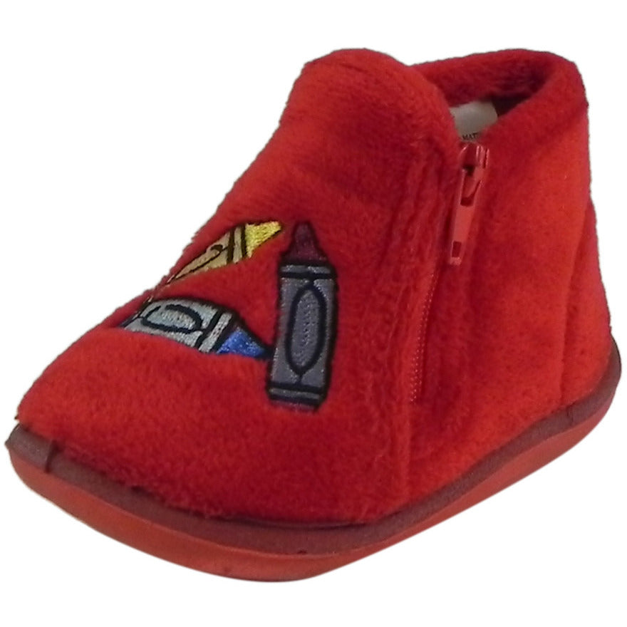 Sparky Red Zipper Slipper Boot 