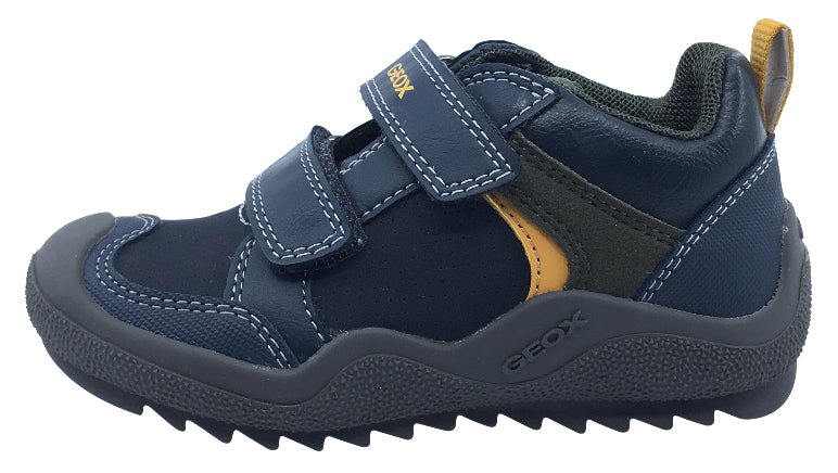 Geox Boy's J Artach Velcro Hook and Loop Sneaker Shoes, Navy/Ye – Just Shoes for Kids