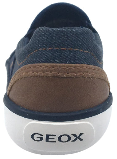 Ten confianza Novela de suspenso para ver Geox Boy's and Girl's Kilwi Denim and Brown Canvas Slip-On Sneaker – Just  Shoes for Kids