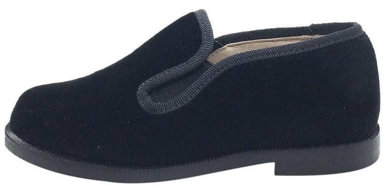 boys black velvet loafers