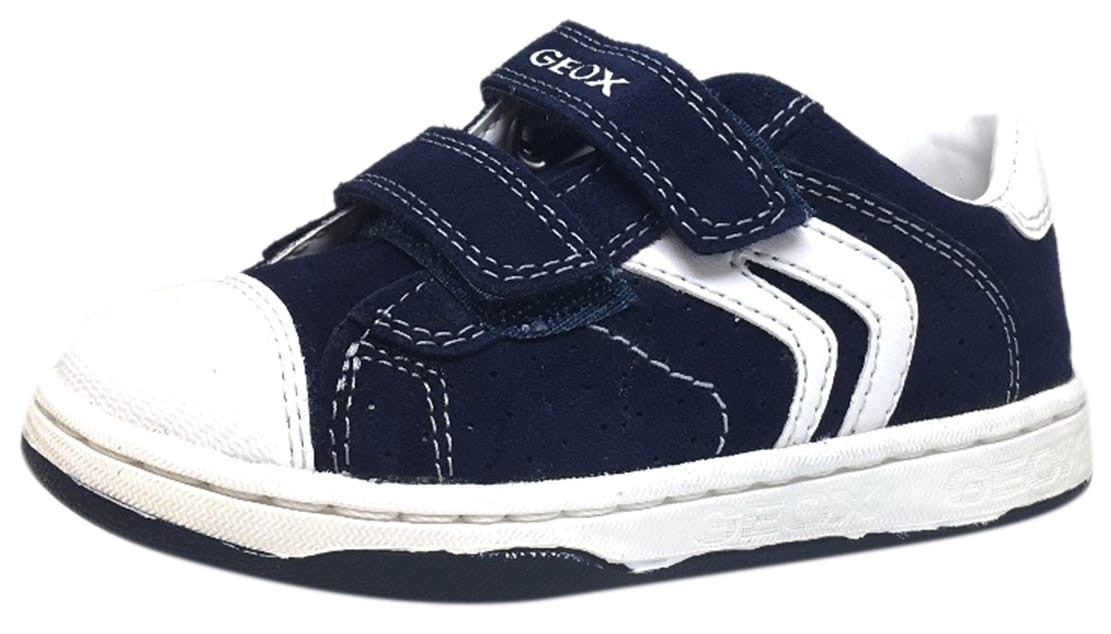 Geox Boy's Navy & White Hook and Loop Strap Shoe – Just Shoes for Kids
