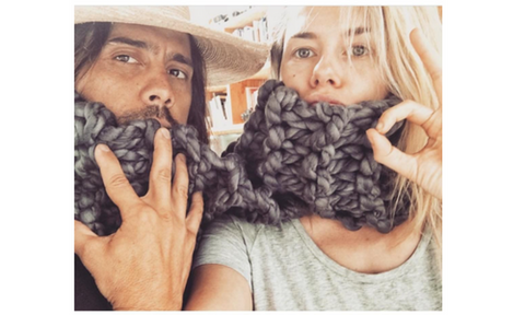 Rachael Taylor scarf knitted by Krysten Ritter using Plump & Co, Chunky Merino Yarn for Knitting, Extreme Knitting, Sent World Wide