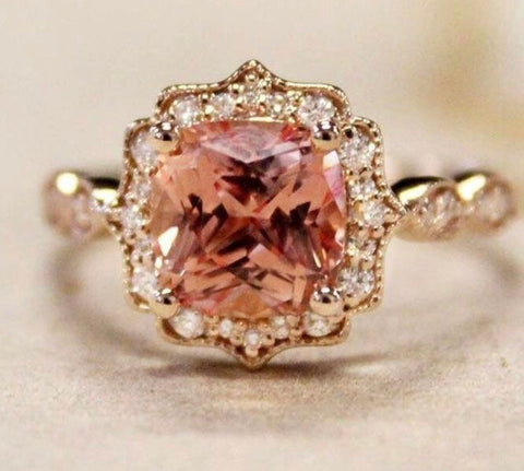 Padparadscha Sapphire Moroccan Engagement Ring