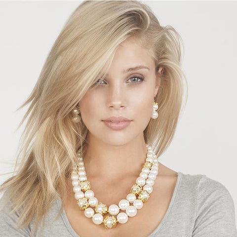 LAURA PEARL NECKLACE IN GOLD