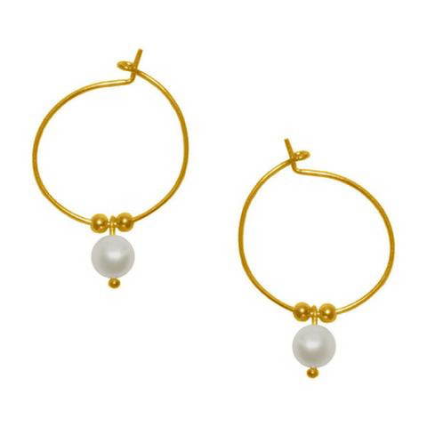 CHRYSTAL PEARL DROP PETITE HOOP