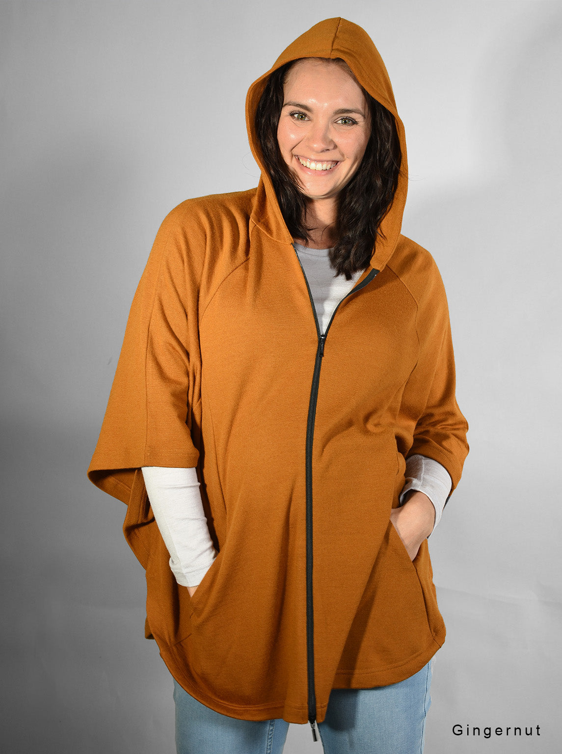 poncho zip jacket