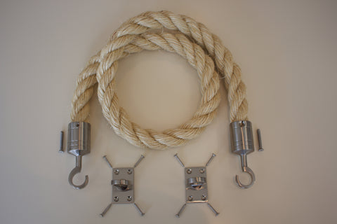 Buff Rope Satin Chrome Fixings