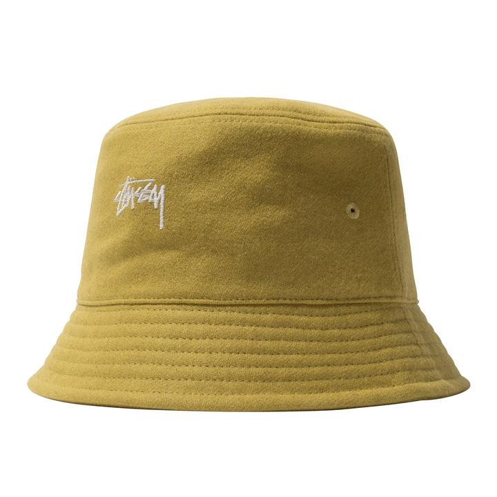 stussy melton wool deep bucket hat