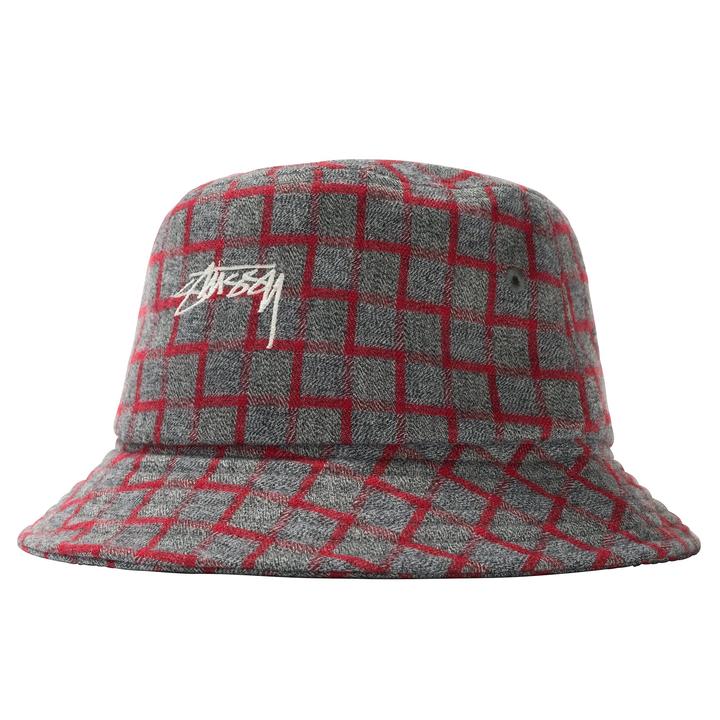 brent check wool bucket hat