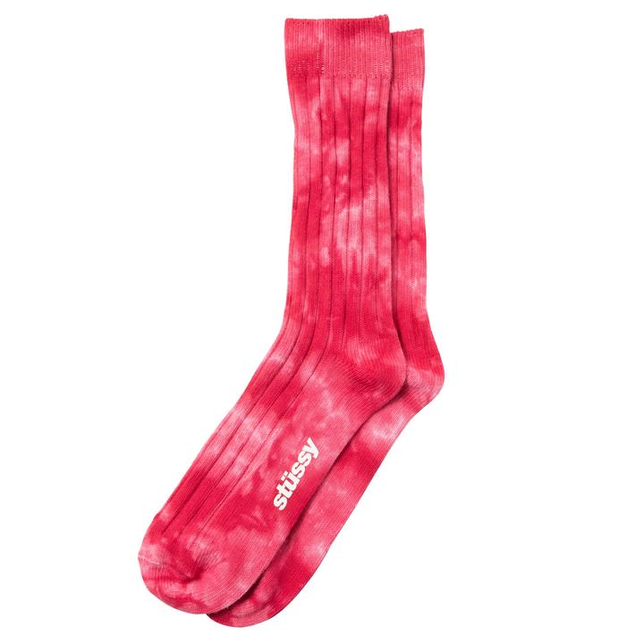 stussy dyed ribbed crew socks