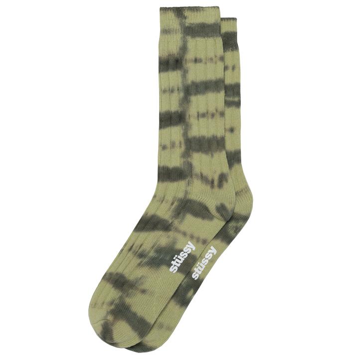 stussy stripe ribbed crew socks