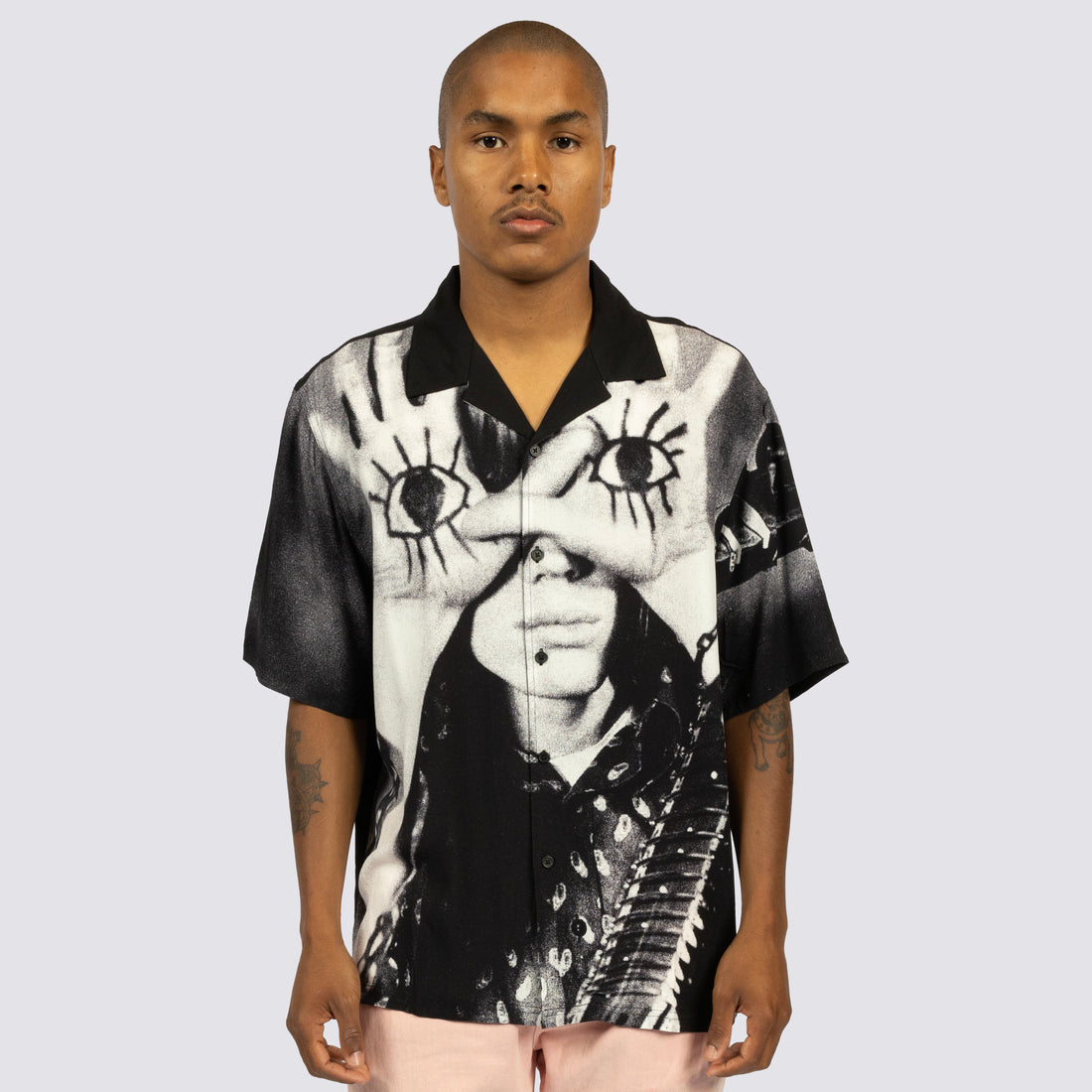 pleasures star power camp collar shirt