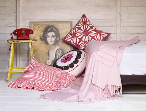 Palermo Stripe Ruffle Cushion and Nina Cushion