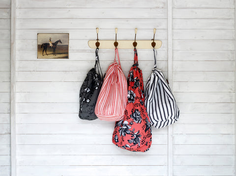 Laundry Bags in Geranium Red and Black