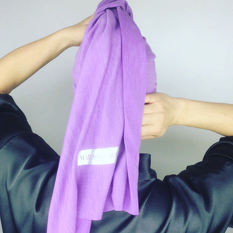 Original T-shirt Hair Towel by Madison and White. The Best Way to Air Dry Hair During Winter.