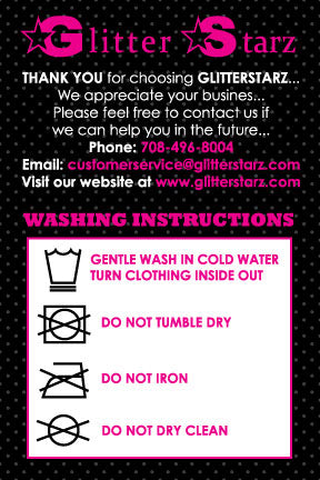 GlitterStarz Washing Instructions