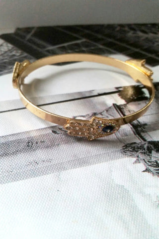 CRYSTAL CROSS LEATHER BRACELET