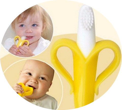 silicone banana teether