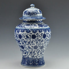 Ming blue and white porcelain storage ginger jar 