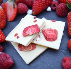 white chocolate with strawberries