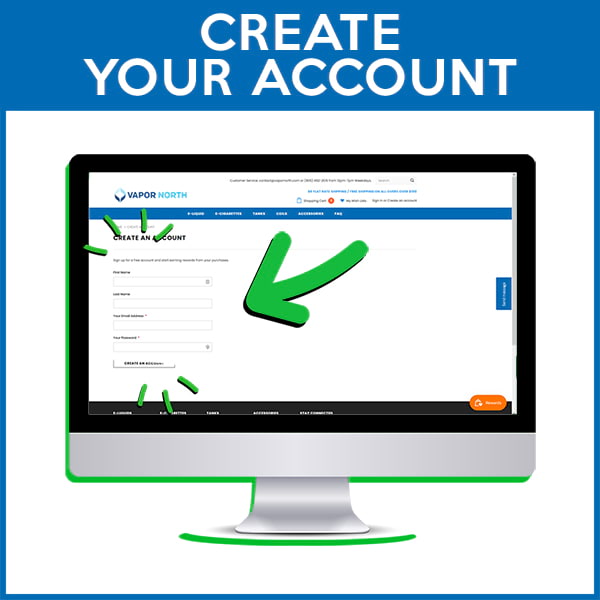 Vapor North Create Account Computer