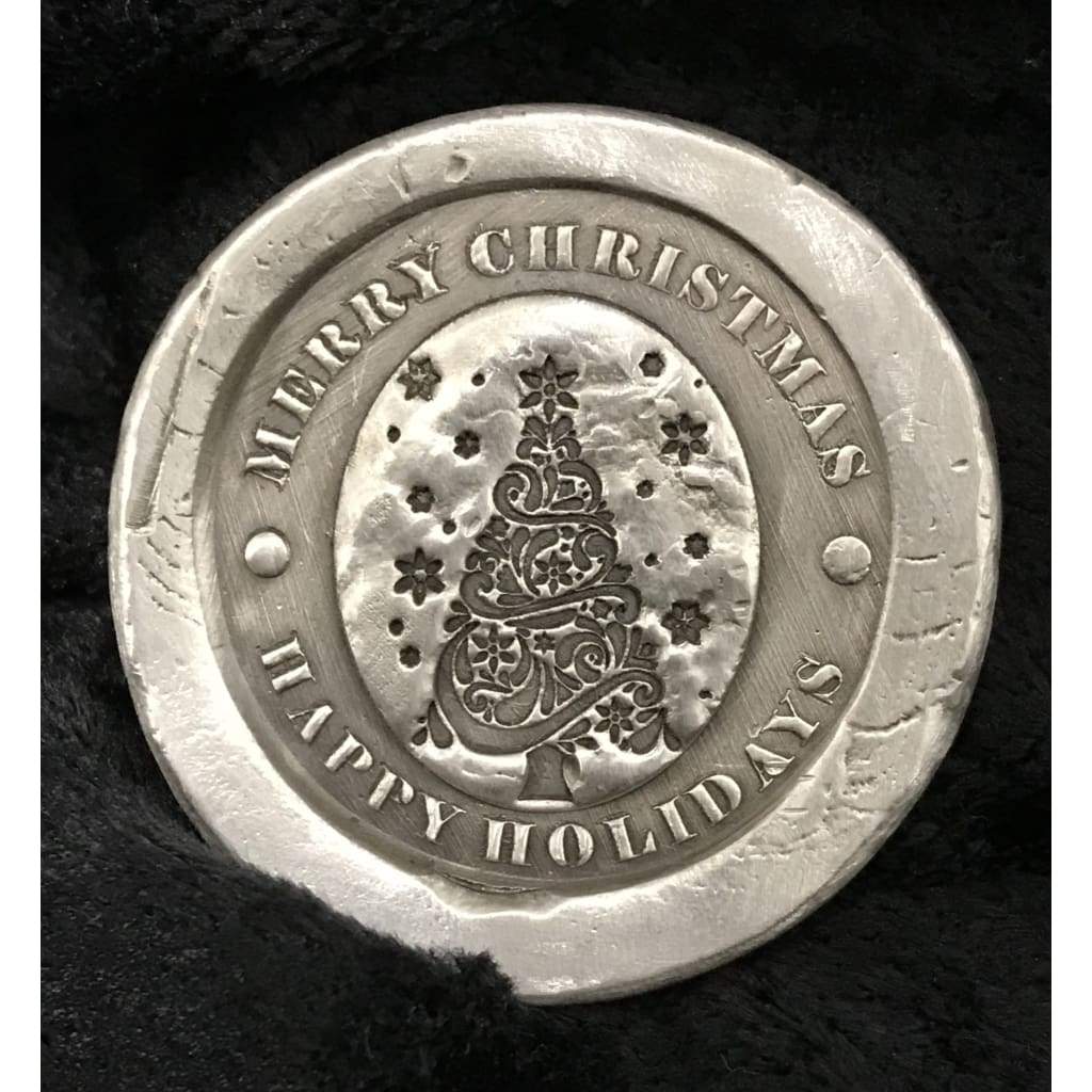 2 Troy Oz .999 Fine Silver "Merry Christmas" Stamped Round Coin MK