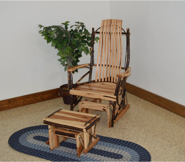 A L Furniture Co Amish Bentwood Hickory Glider Rocker With Ottoman