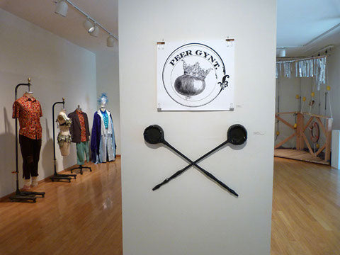 photo of Peer Gynt logo poster installed in Eloise Pickard Smith Gallery, UCSC, April 2013 (photo by Drew Detweiler)
