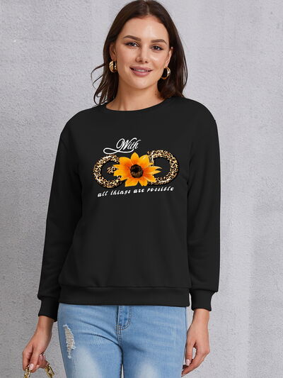 Sunflower Round Neck Dropped Shoulder Sweatshirt