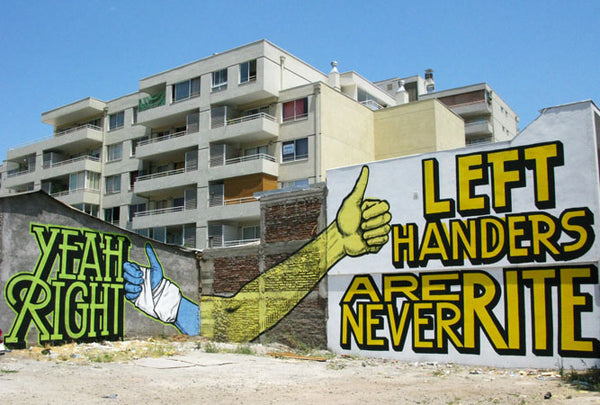 ABOVE street art murals with messaging