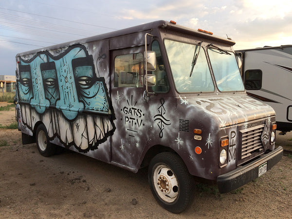 GATS Totem Mask Character Graffiti delivery truck in Denver