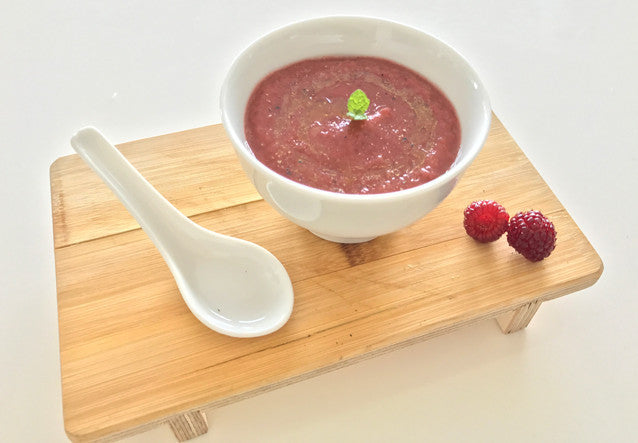 Spring Series: Raspberry & Strawberry Gazpacho