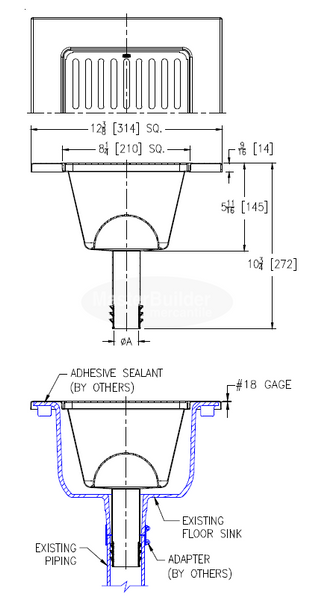 Zurn Z1900 Rl 12 X 12 X 6 Replacement Floor Sink Liner