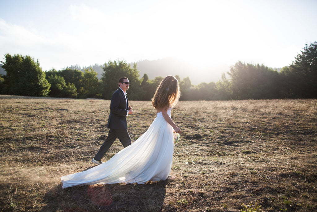 A dress conceived & constructed with Evie in mind drastically transformed her into the luminous figure she envisioned being on her wedding day. 