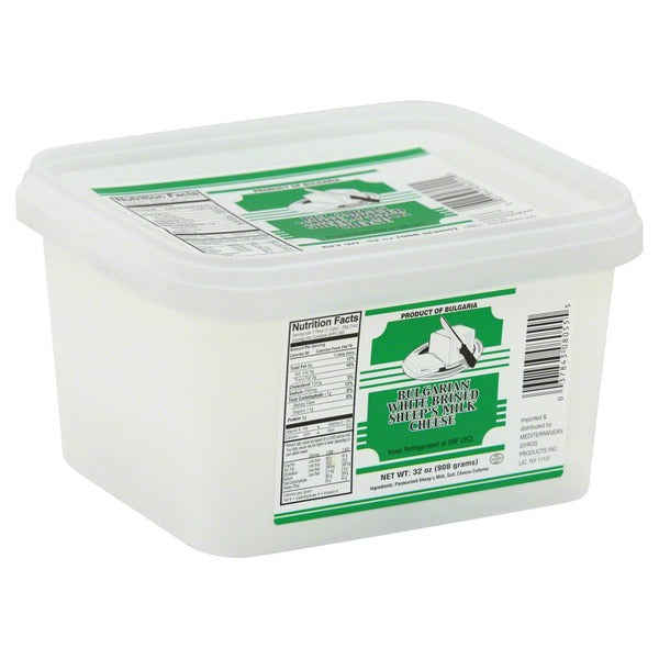 Bulgarian White Brined Sheep S Milk Cheese Feta 32 Oz 900g Parthenon Foods