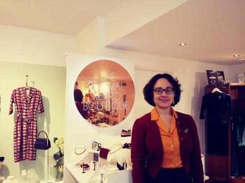 Revival Retro Owner, Rowena Howie, Stands in her Shop