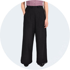 Wide leg high waisted 1940s style trousers Revival Retro