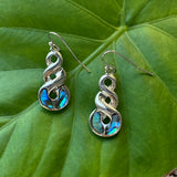 Paua Shell Spiral Twist Earrings