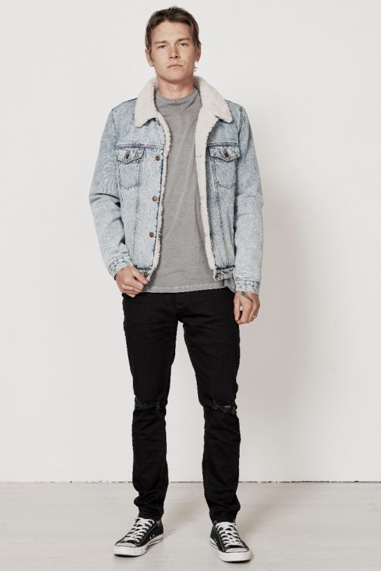 rollas denim sherpa jacket