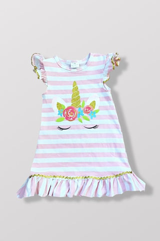 Mini Unicorn Striped Dress