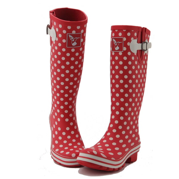 womens polka dot wellies