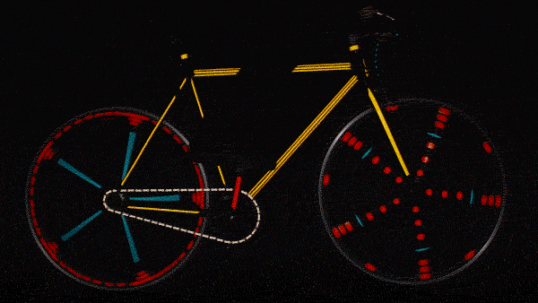 RydeSafe Reflective pinstripe stickers on a customized fixie bike