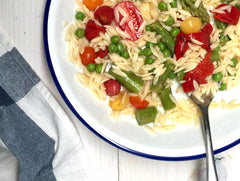 Orzo salad with extra virgin olive oil