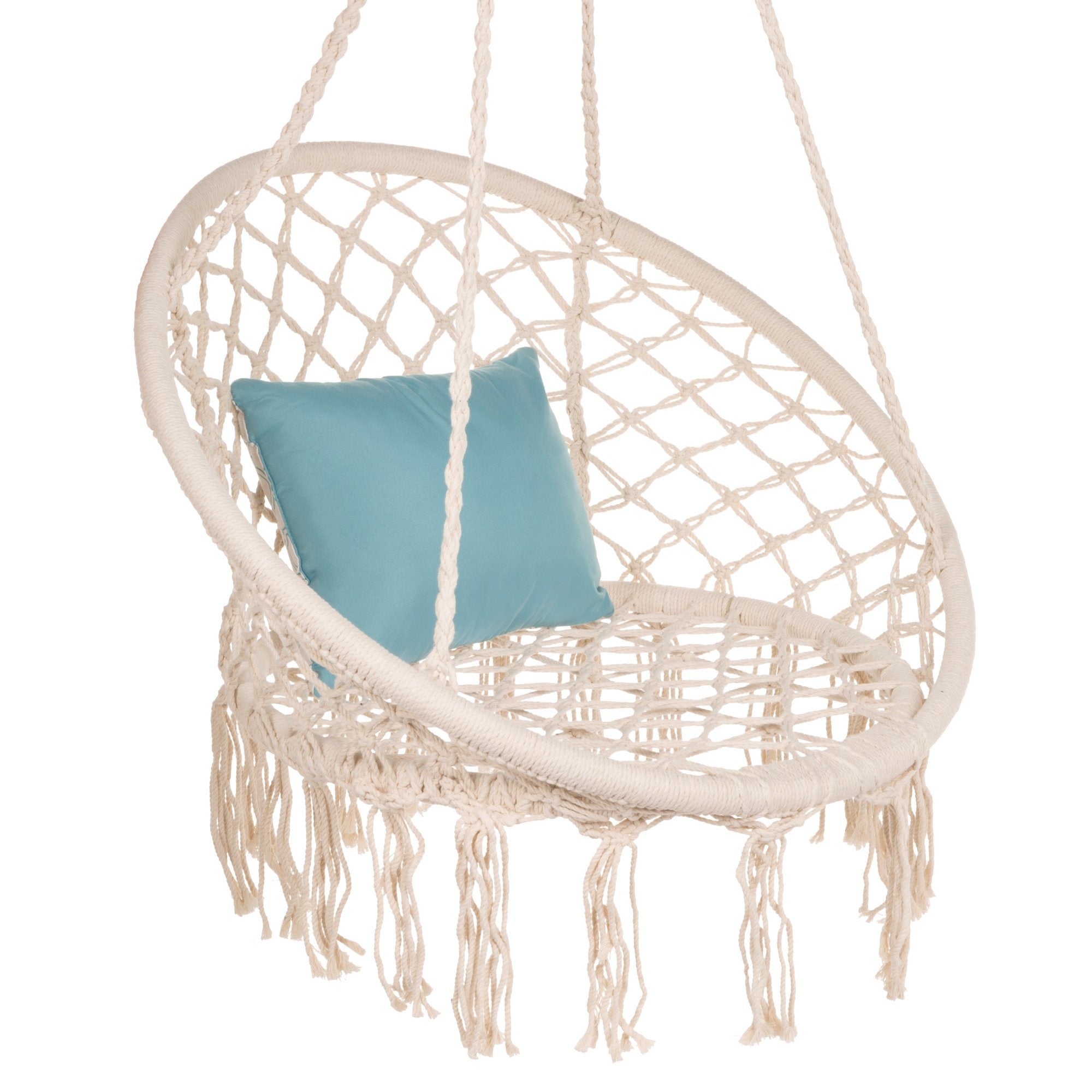 swinging macrame chair