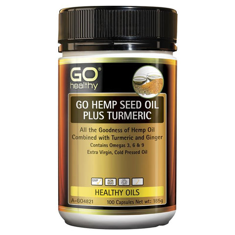 GO Healthy Hemp Seed Oil Plus Turmeric 100 SoftGel Capsules