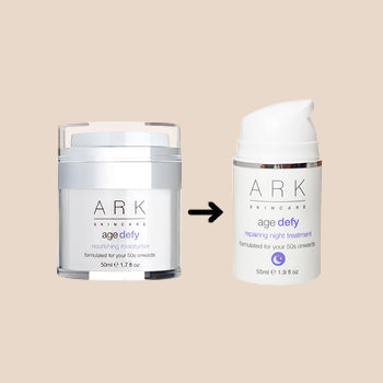Image: ARK Skincare's new, sustainable moisturiser jar, containing 50% less plastic. 