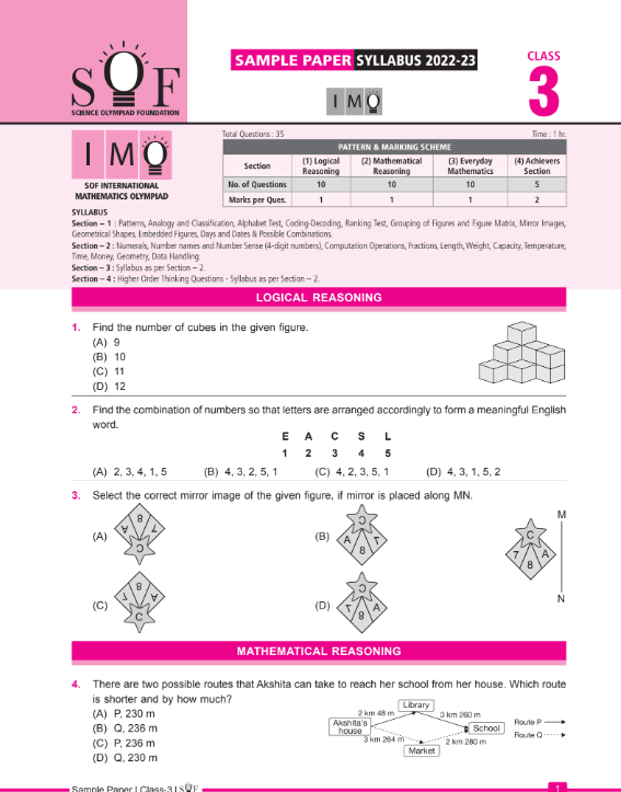 Sof Sample Papers Class 4 Maths